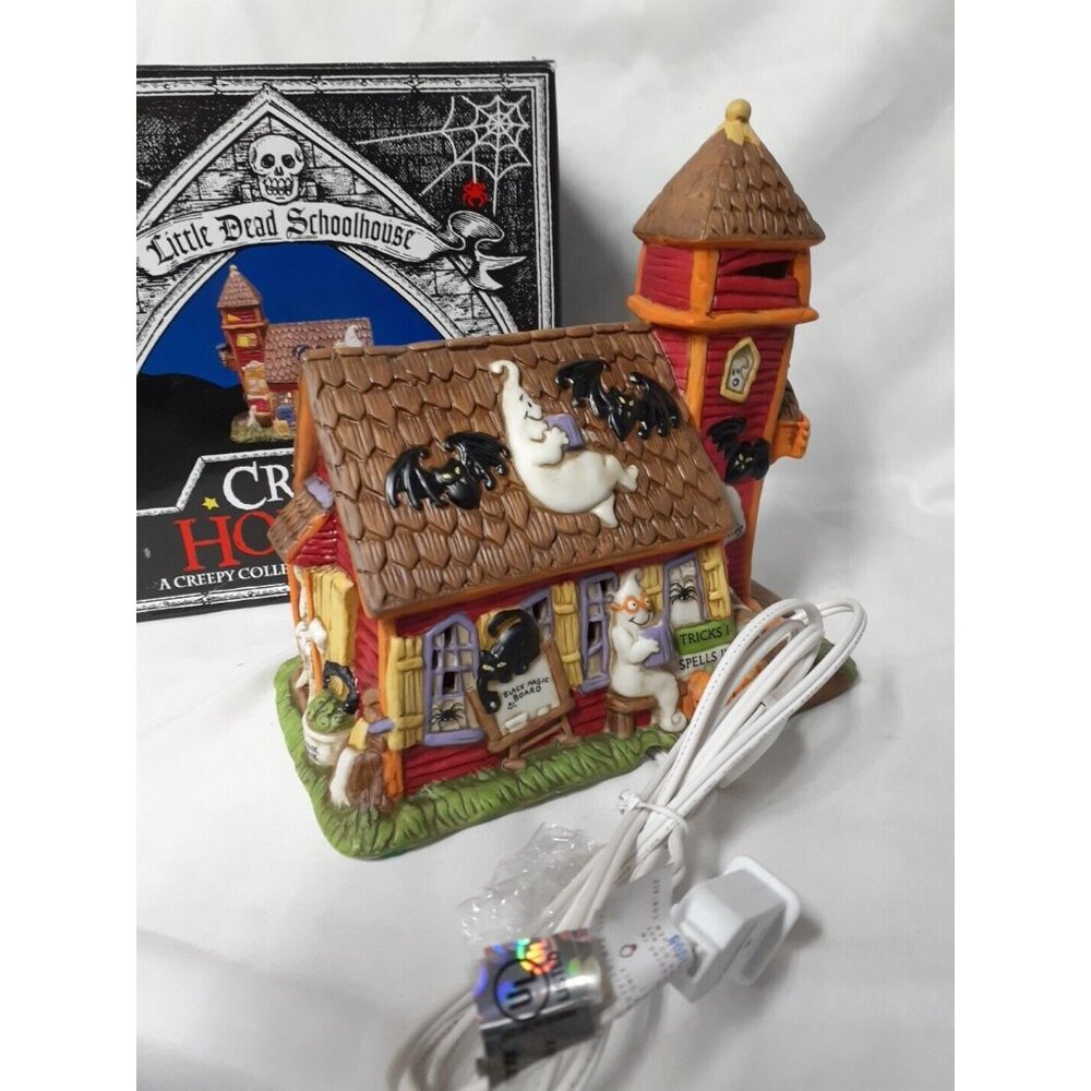 Cannon Falls Creepy Hollow LITTLE DEAD SCHOOLHOUSE Mini Light Up Halloween House - Picture 8 of 13